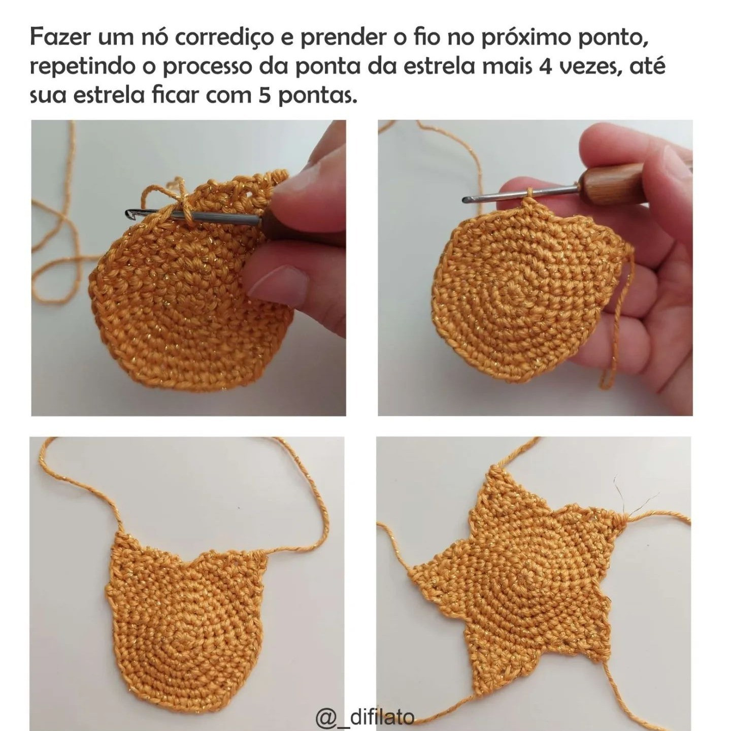 Estrela de Natal em Crochê - Receita Gratuita