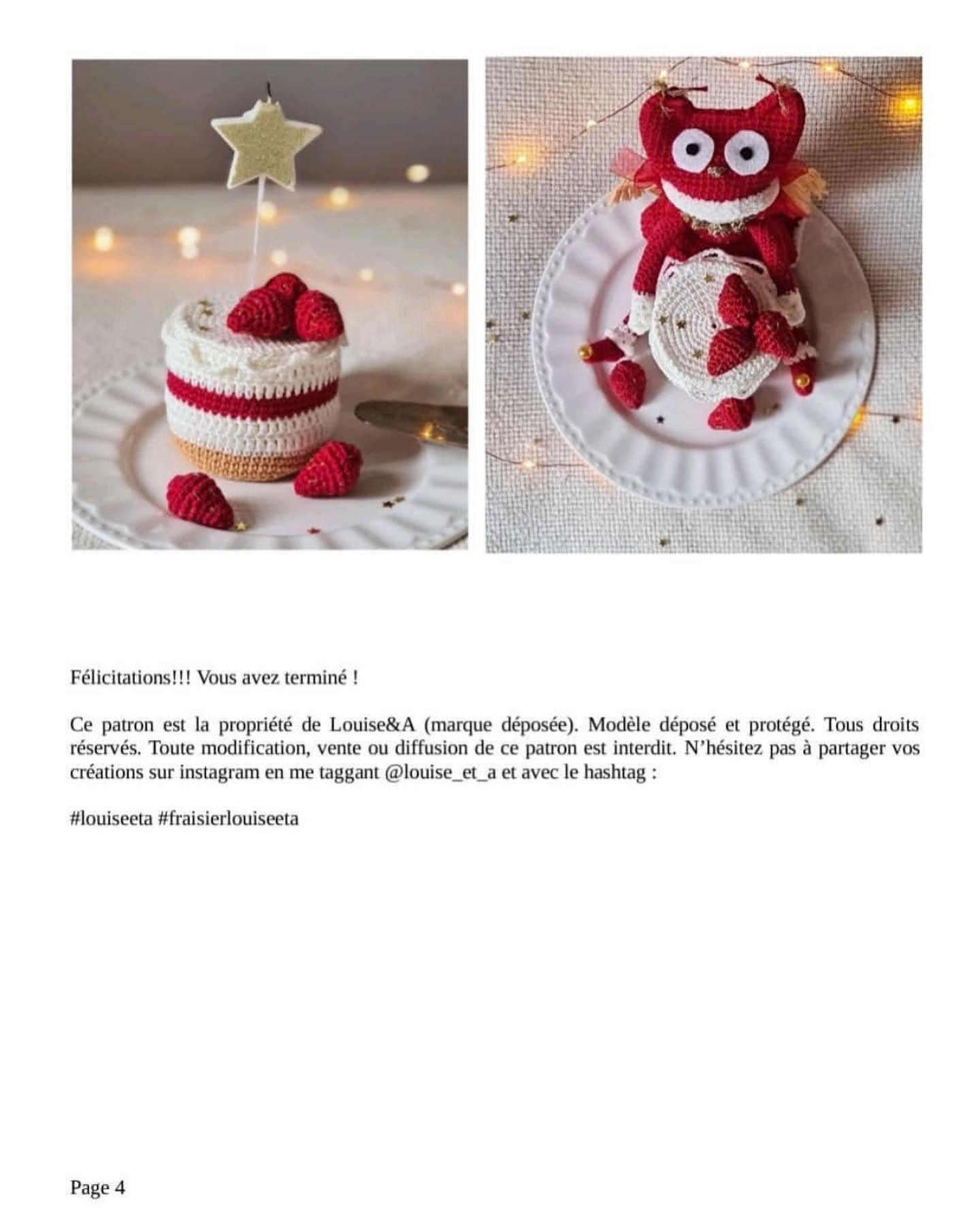 Fraisier au crochet pour débutants avec fraises en décoration