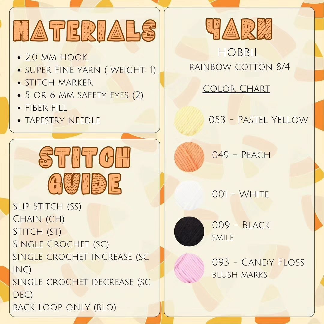 Free Candy Corn Pocket Hug Crochet Pattern Download
