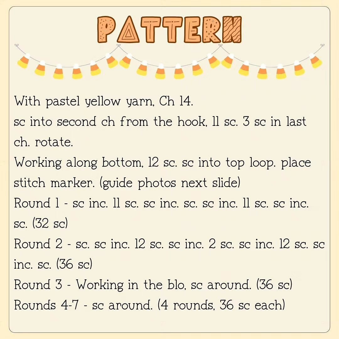 Free Candy Corn Pocket Hug Crochet Pattern Download