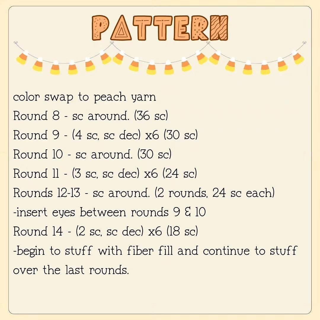 Free Candy Corn Pocket Hug Crochet Pattern Download