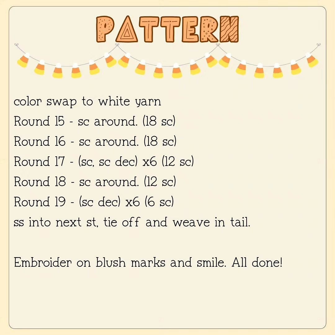 Free Candy Corn Pocket Hug Crochet Pattern Download