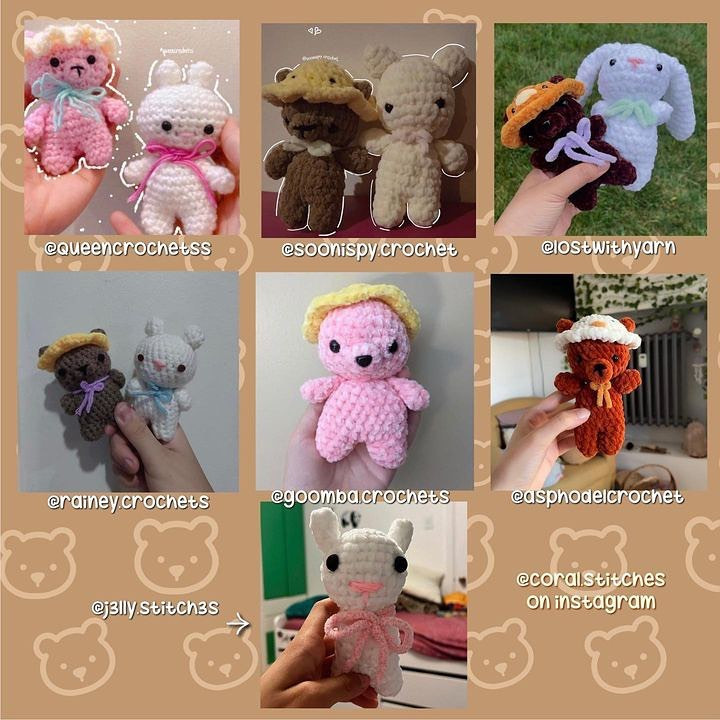 Free Crochet Pattern: 2 in 1 Bear and Bunny with Duck Hat