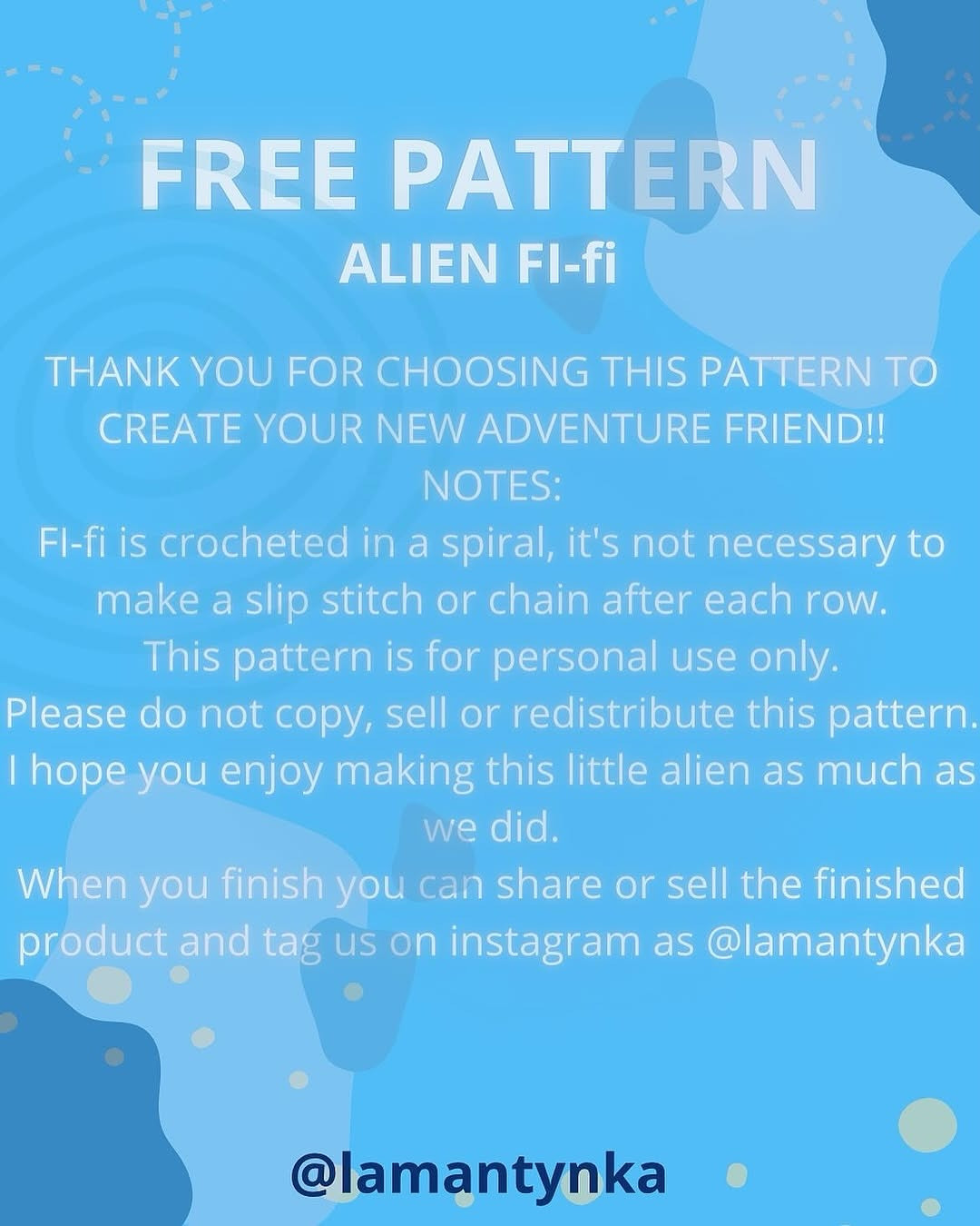 Free Crochet Pattern: Adorable Blue Alien Amigurumi Design