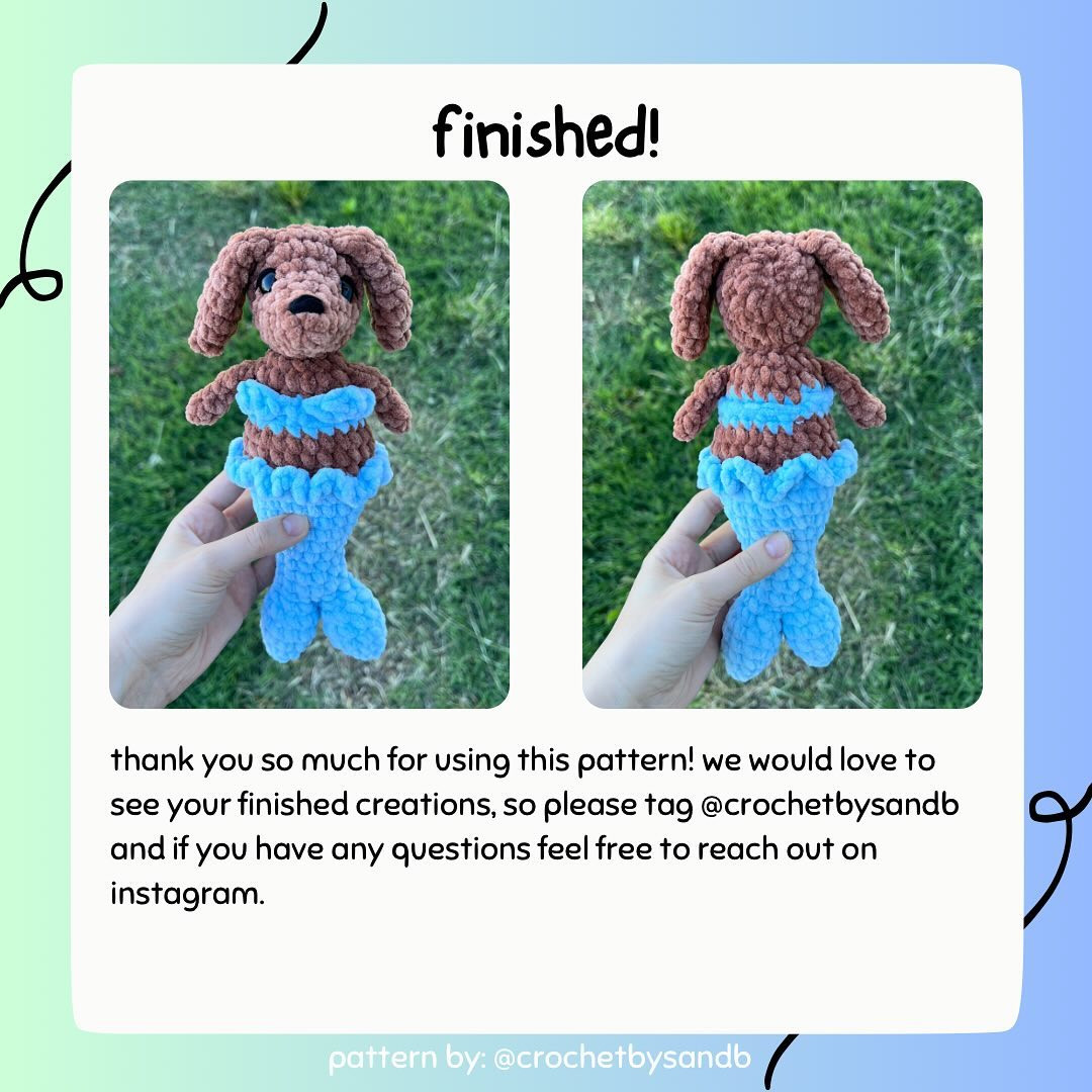 Free Crochet Pattern: Adorable Mermaid Dog Amigurumi