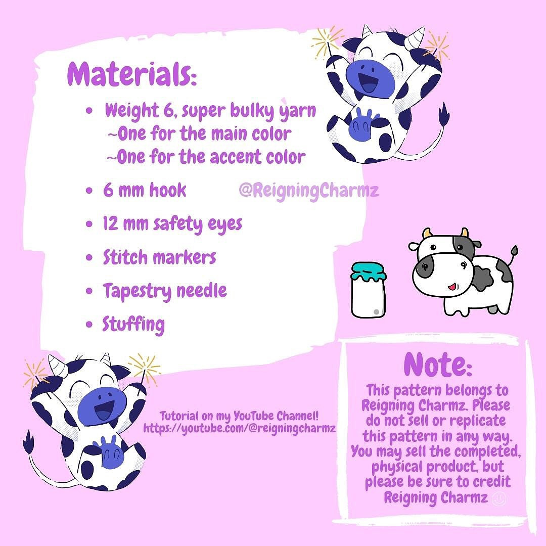 Free Crochet Pattern: Adorable White and Purple Plush Toy