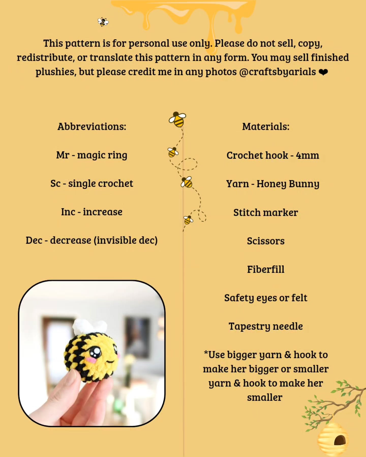 Free Crochet Pattern: Cute Bee Amigurumi for Beginners