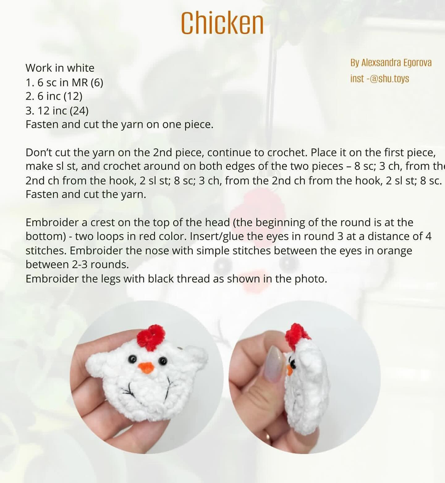 Free Crochet Pattern: Cute Chicken Keychain Design