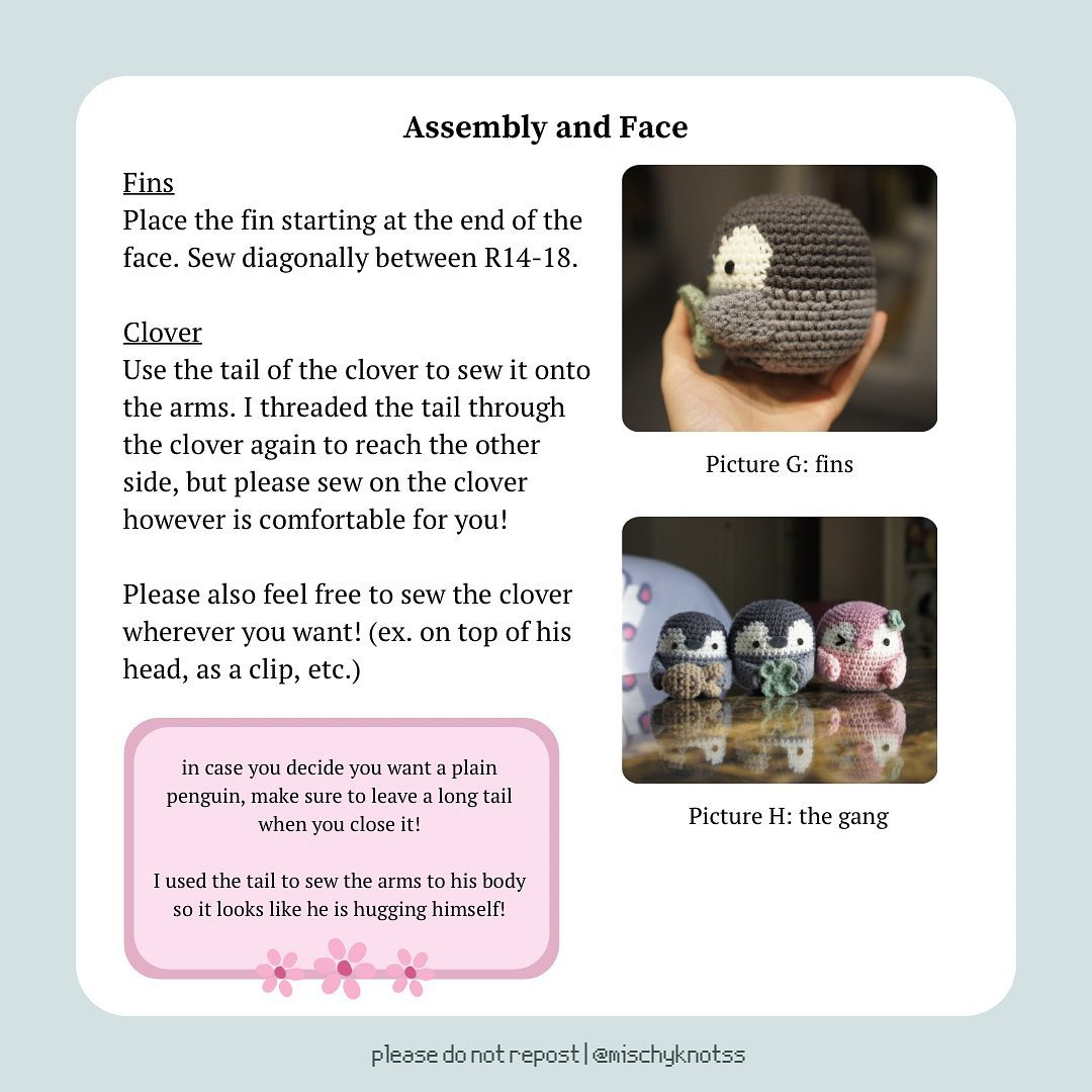 Free Crochet Pattern: Cute Clover Penguins for Beginners