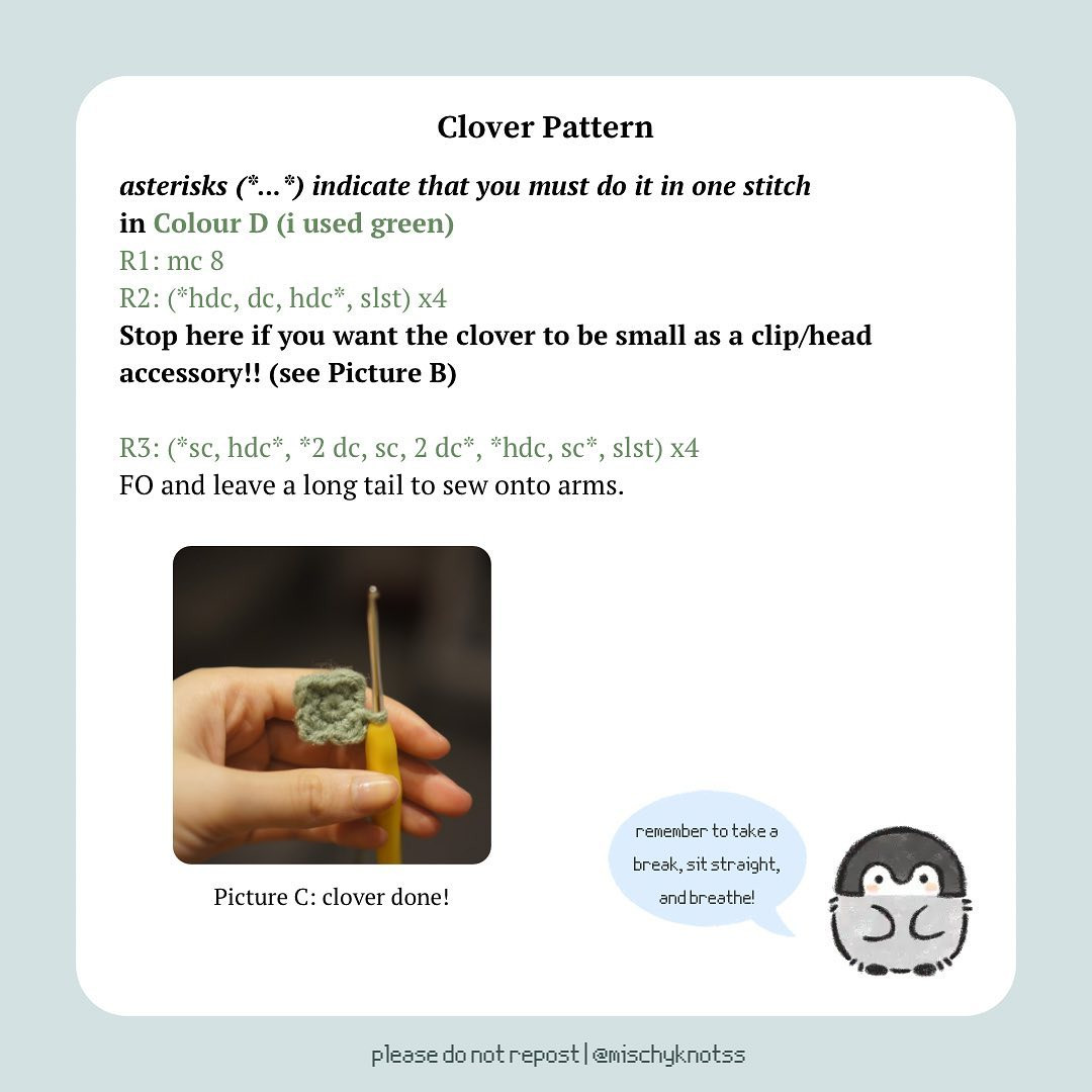 Free Crochet Pattern: Cute Clover Penguins for Beginners