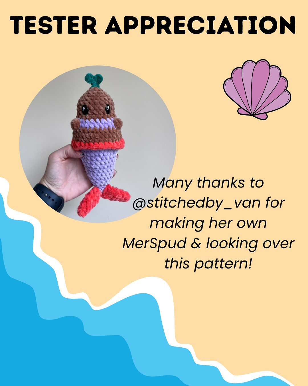 Free Crochet Pattern: Cute Mer Spud Amigurumi Toy