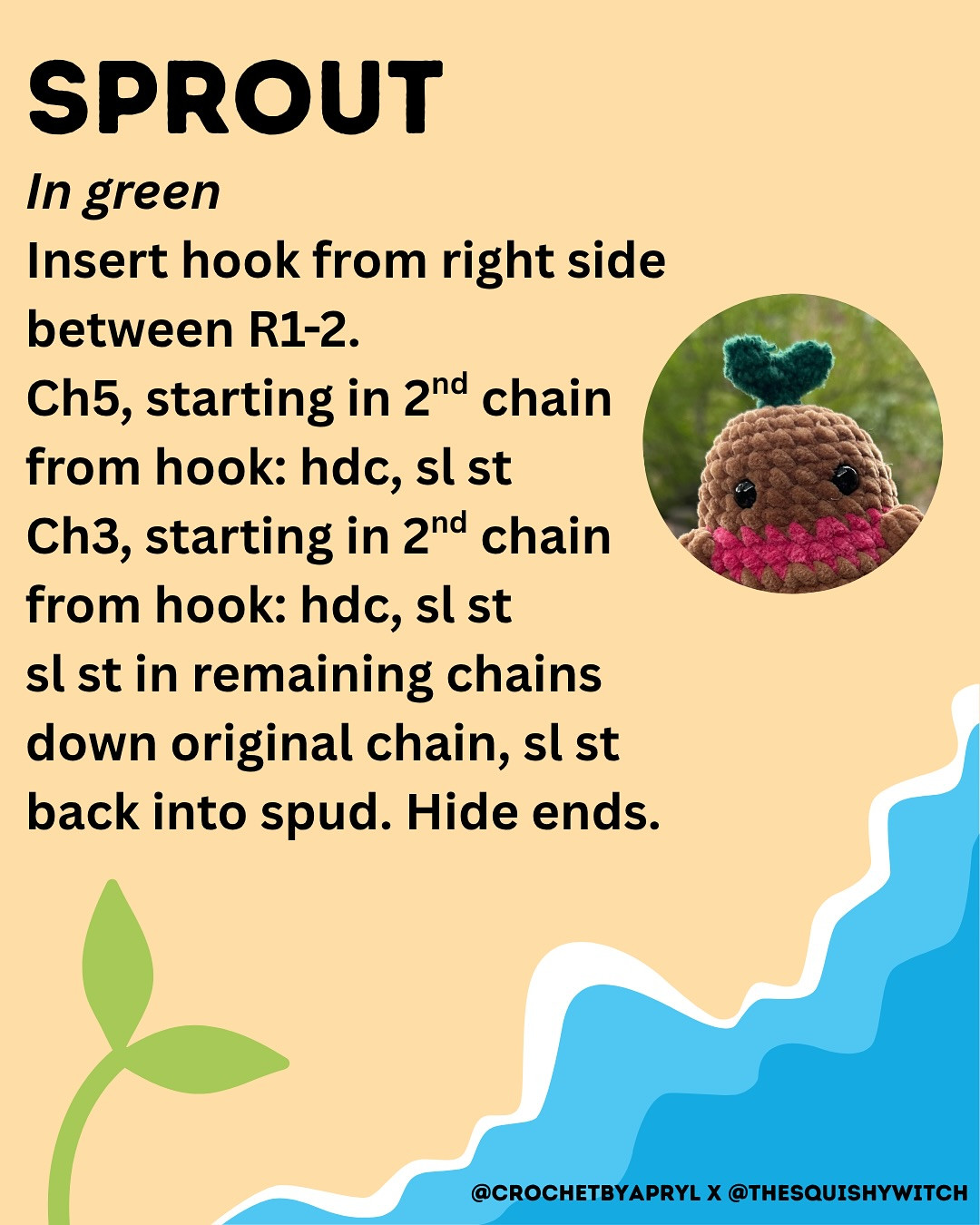 Free Crochet Pattern: Cute Mer Spud Amigurumi Toy