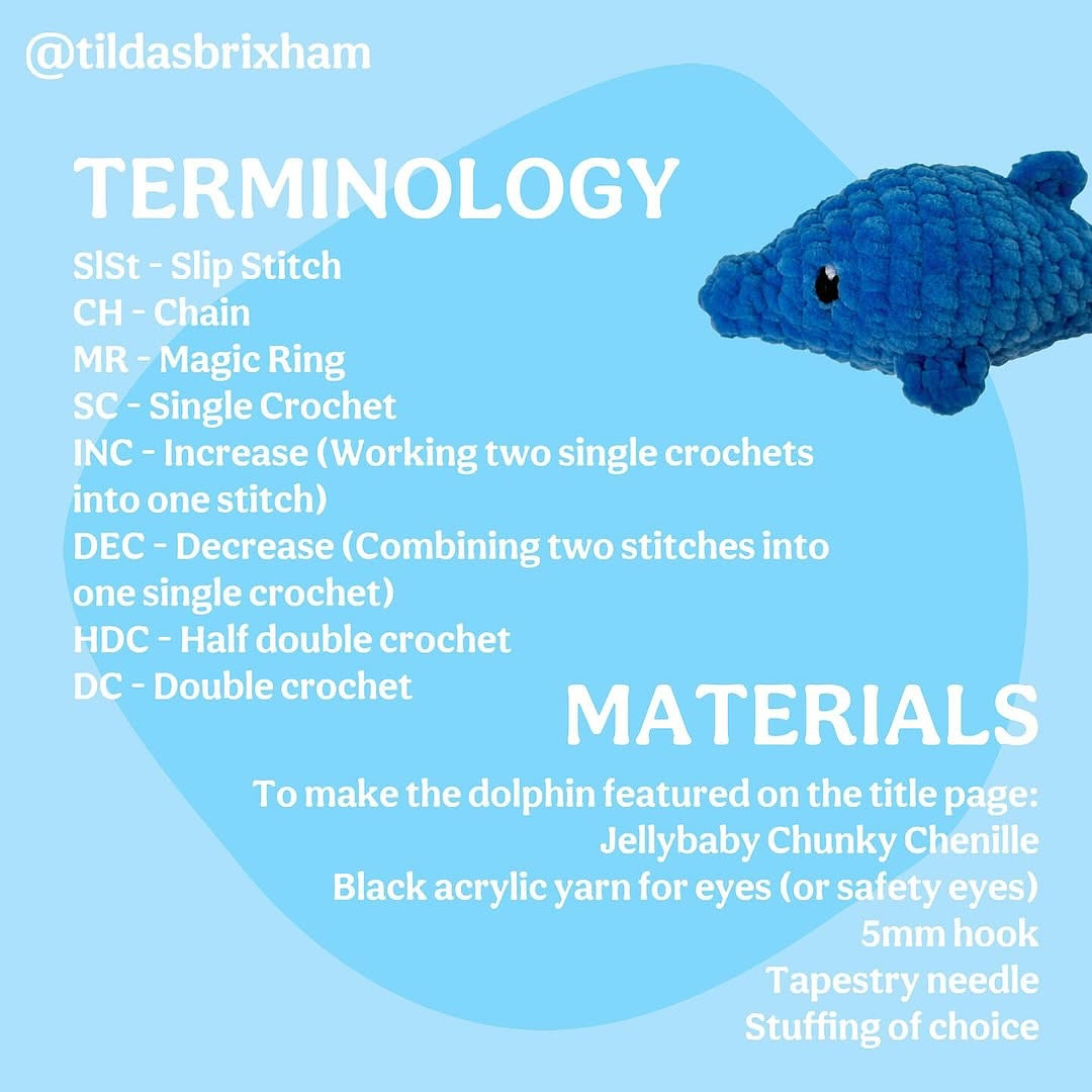 Free Crochet Pattern: Cute Mini Dolphin Amigurumi