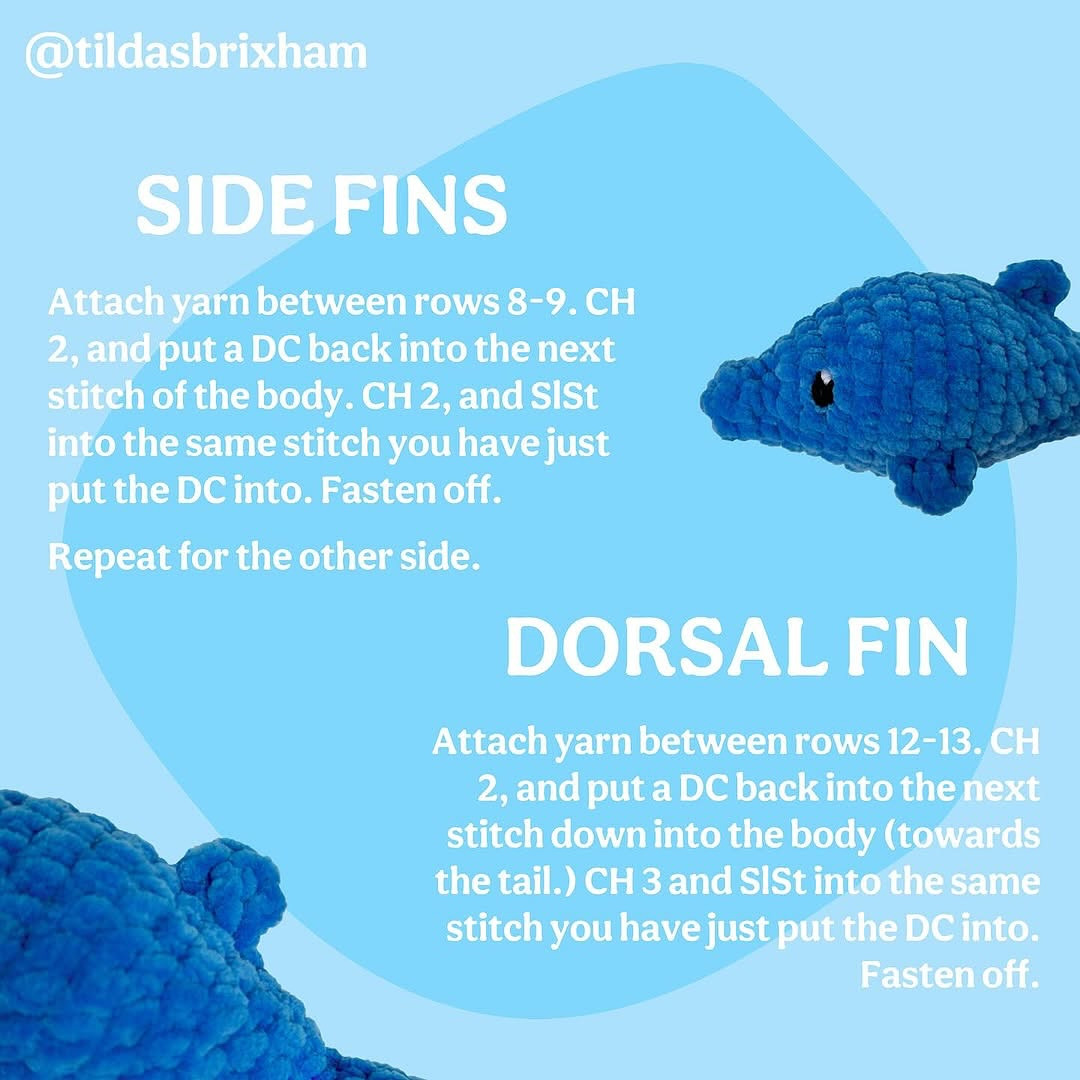 Free Crochet Pattern: Cute Mini Dolphin Amigurumi
