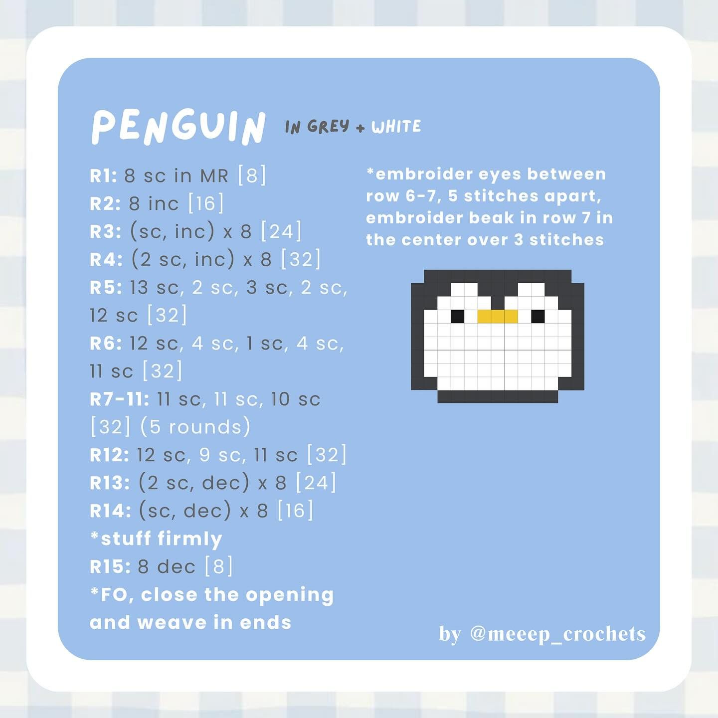 Free Crochet Pattern: Cute Penguin Amigurumi Design