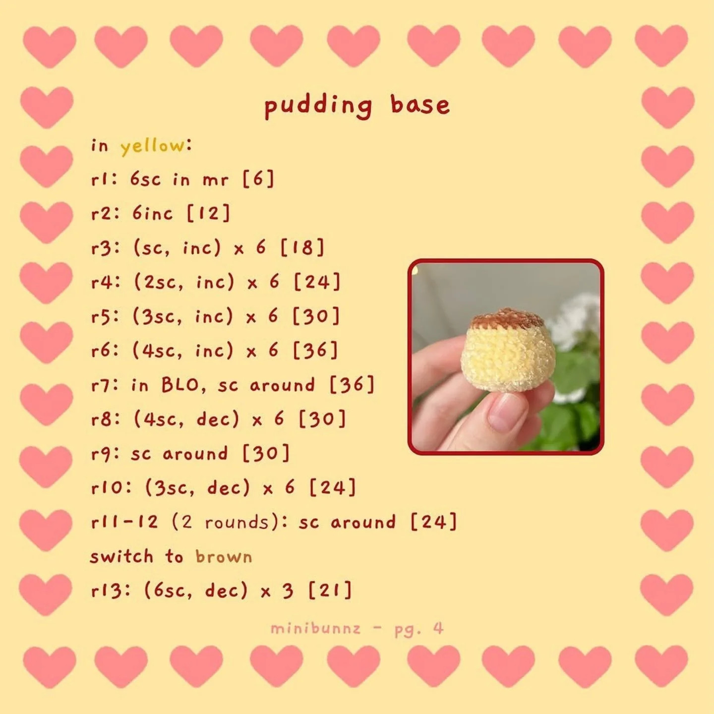 Free Crochet Pattern: Cute Pudding Bunny Amigurumi