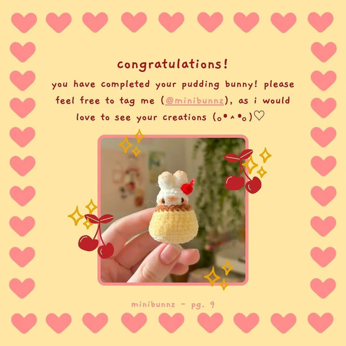 Free Crochet Pattern: Cute Pudding Bunny Amigurumi