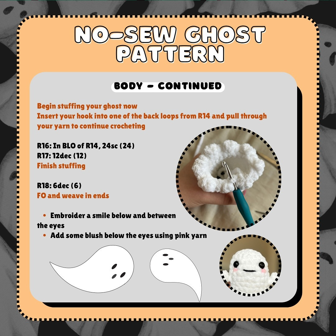 Free Crochet Pattern: Easy No-Sew Ghost Amigurumi