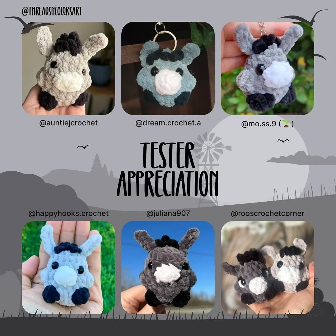 Free Crochet Pattern for a Cute Donkey Keychain