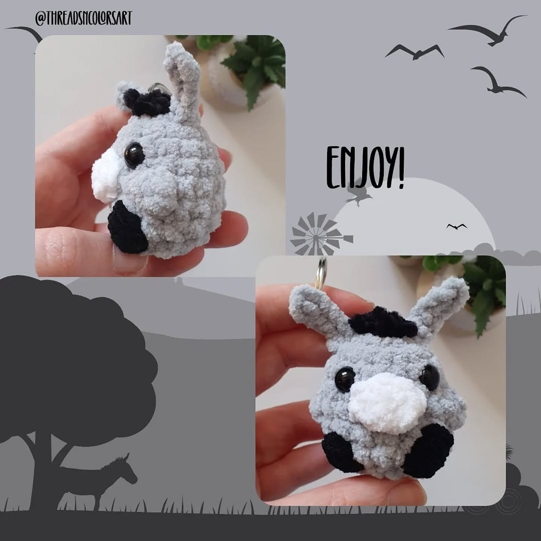 Free Crochet Pattern for a Cute Donkey Keychain