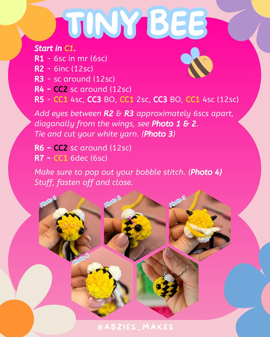 Free Crochet Pattern for a No-Sew Tiny Bee