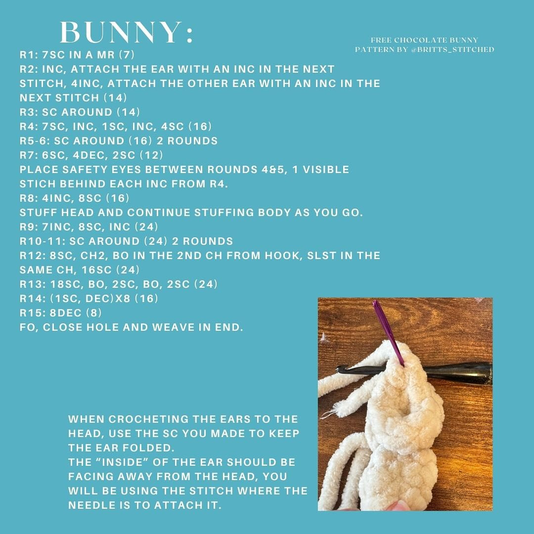 Free Crochet Pattern for Adorable Chocolate Bunny Amigurumi