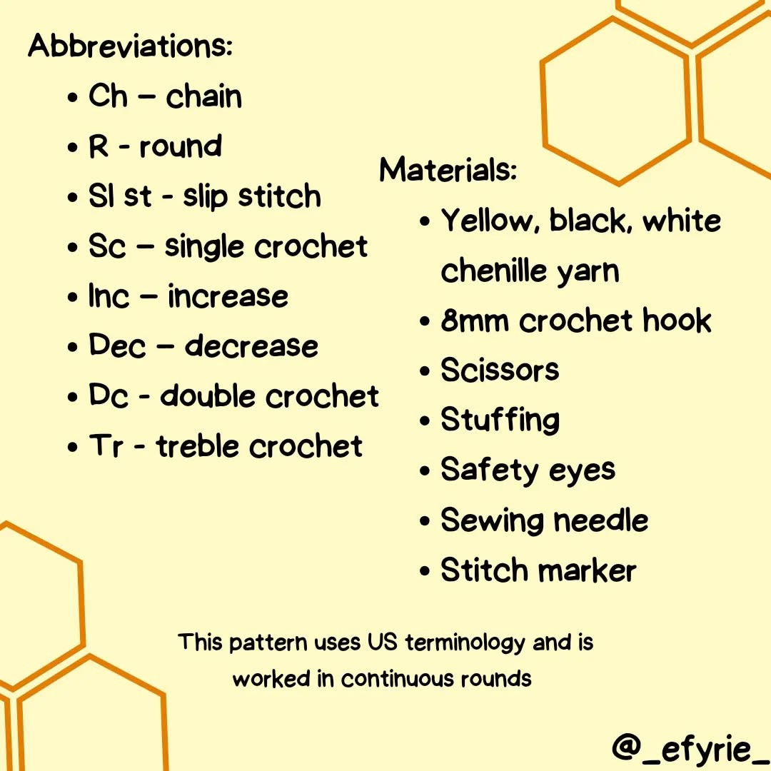 Free Crochet Pattern for Adorable Chonky Bee Amigurumi