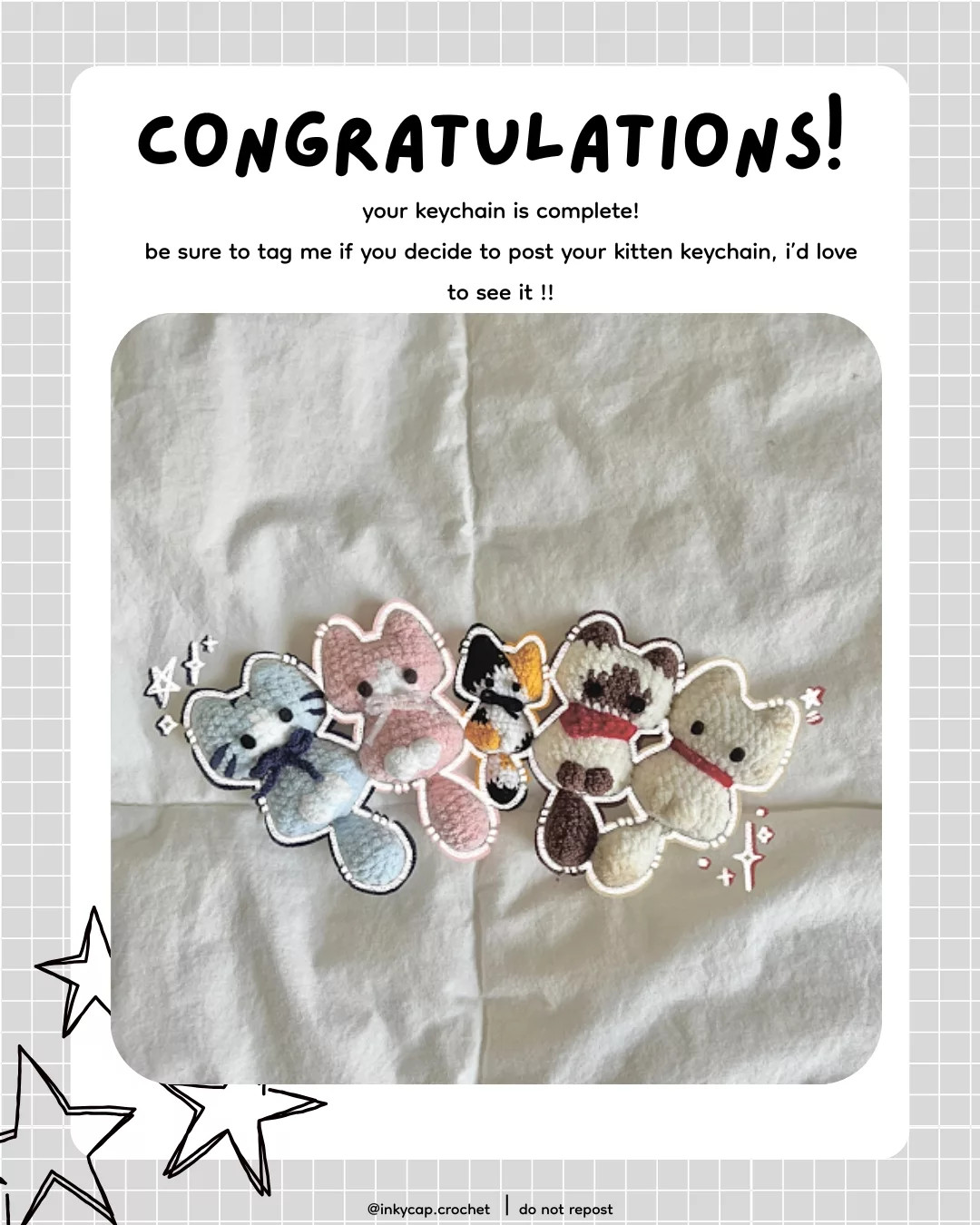 Free Crochet Pattern for Adorable Kitten Keychains