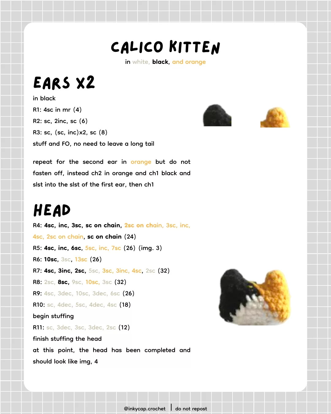 Free Crochet Pattern for Adorable Kitten Keychains