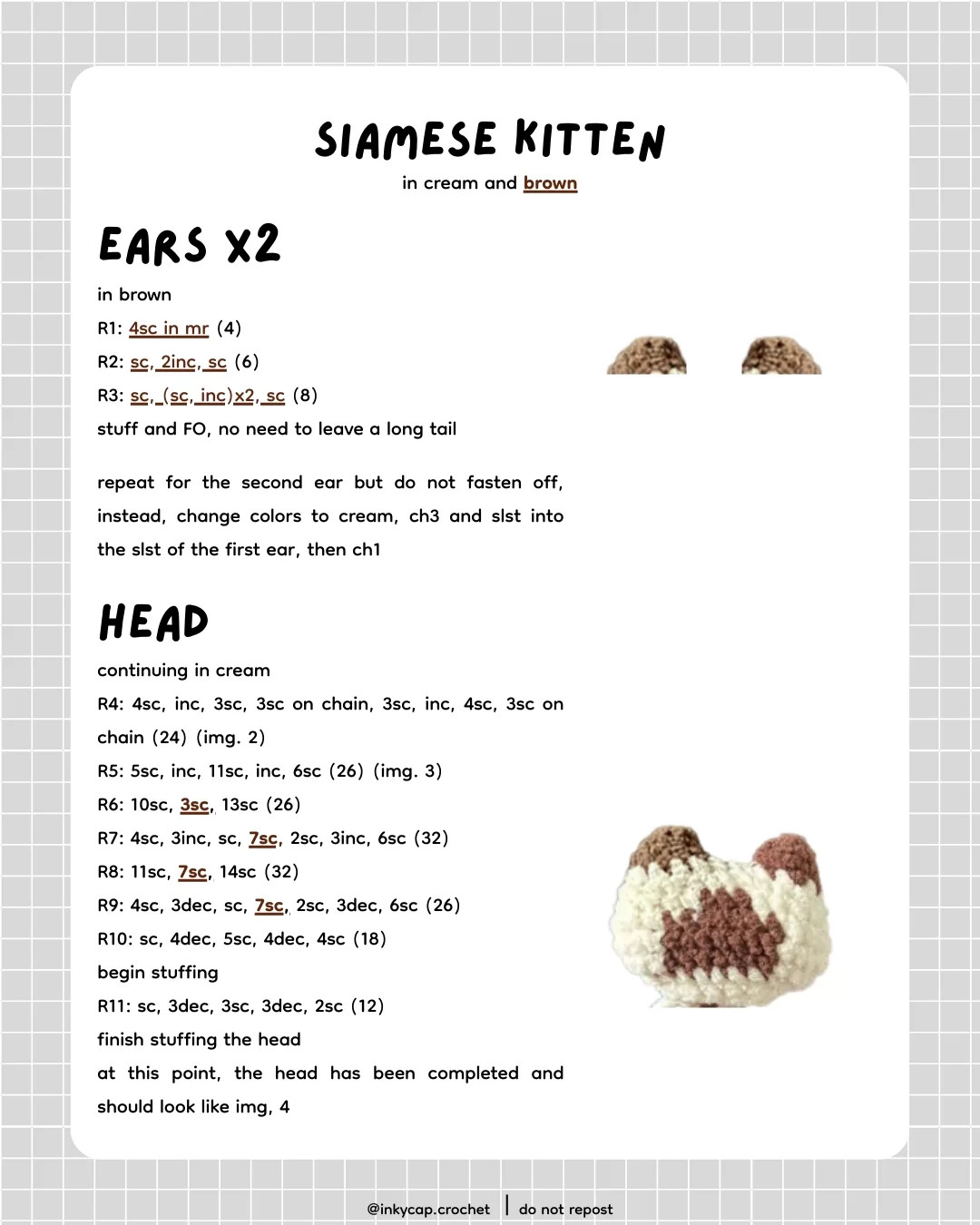 Free Crochet Pattern for Adorable Kitten Keychains