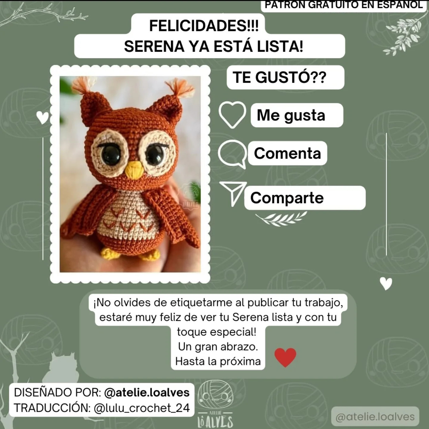 Free Crochet Pattern for Adorable Owl Amigurumi Toy