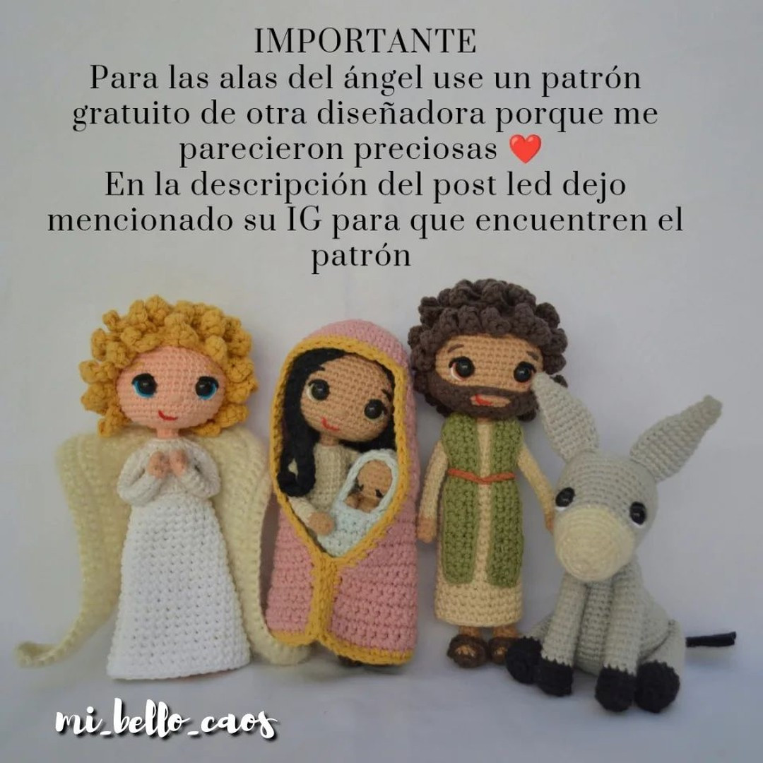Free Crochet Pattern for Christmas Nativity Scene and Angel