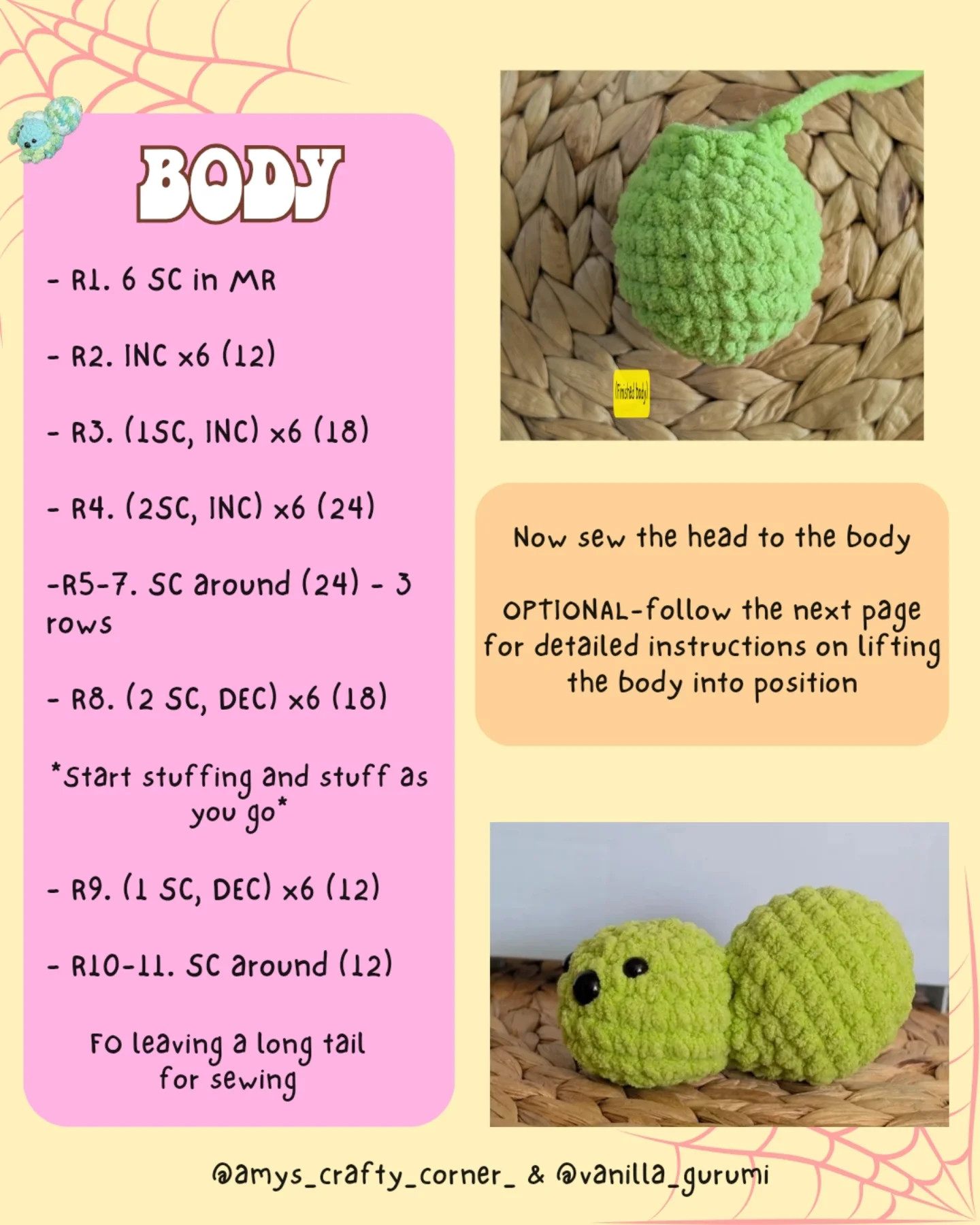 Free Crochet Pattern for Colorful Charlotte the Spider Toy