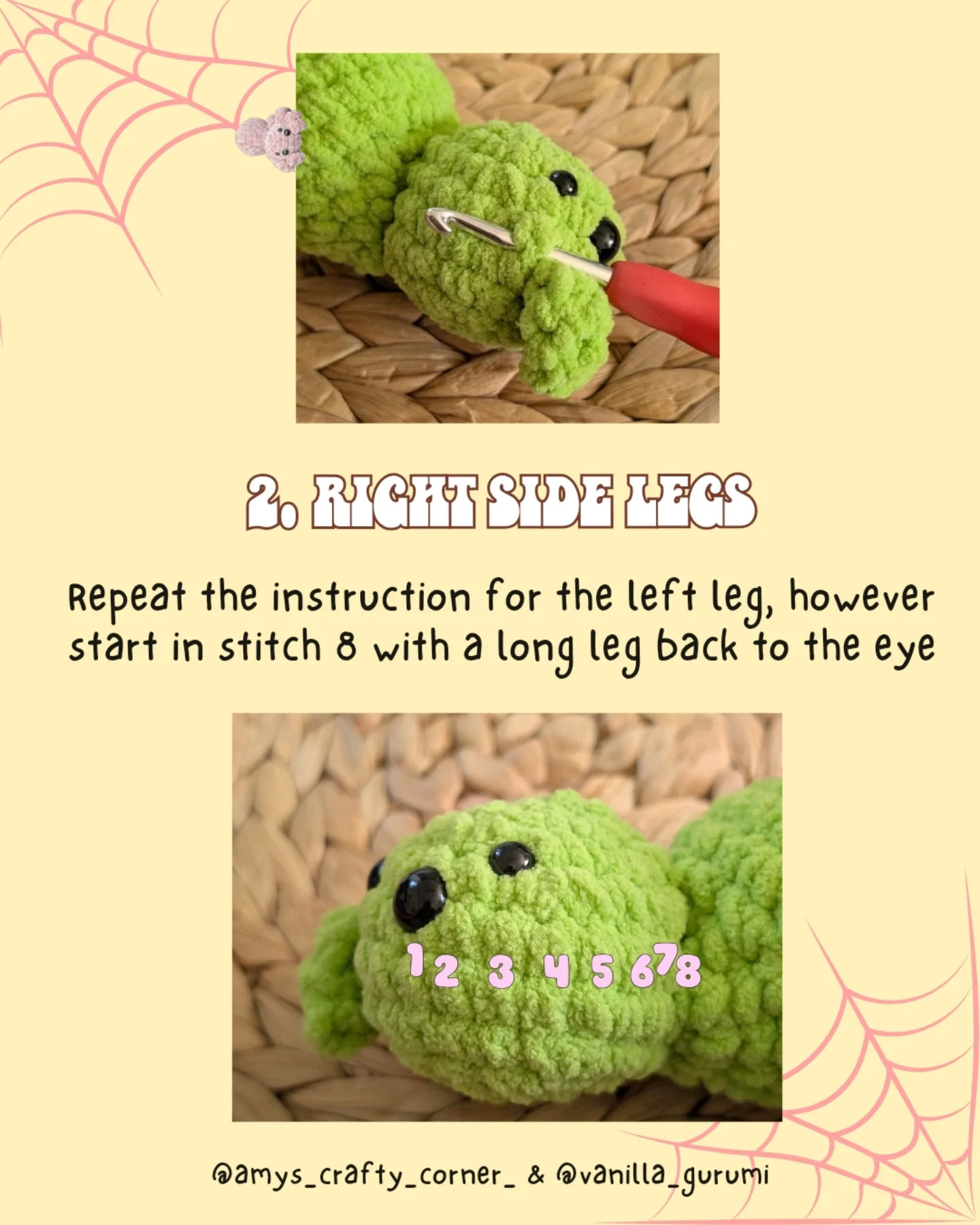 Free Crochet Pattern for Colorful Charlotte the Spider Toy