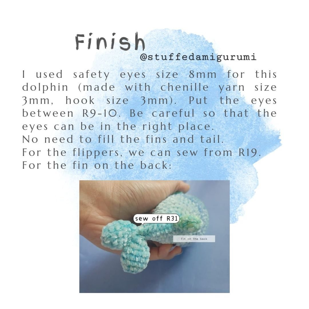 Free Crochet Pattern for Cute Amigurumi Dolphin Toy