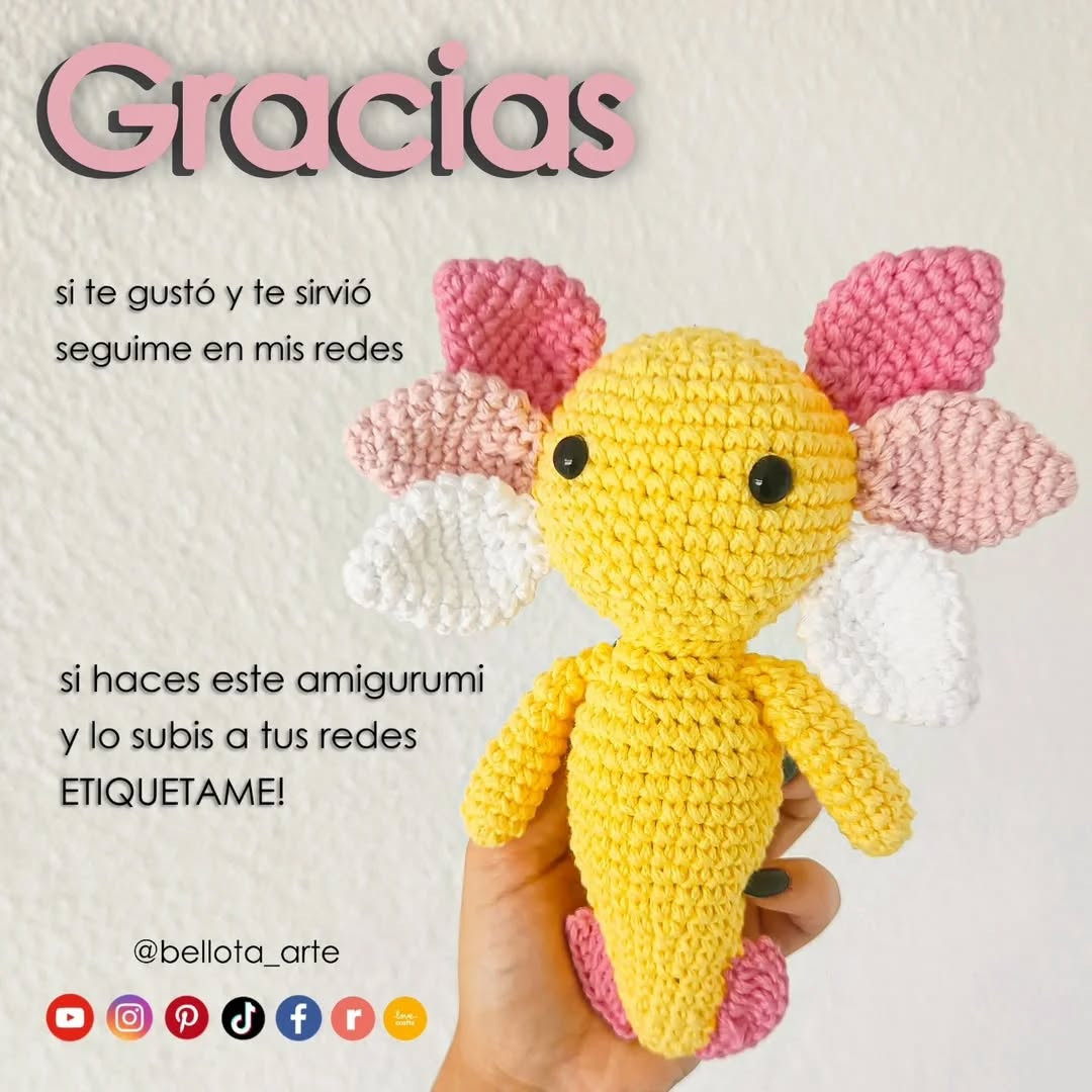 Free Crochet Pattern for Cute Axolotl Amigurumi Toy
