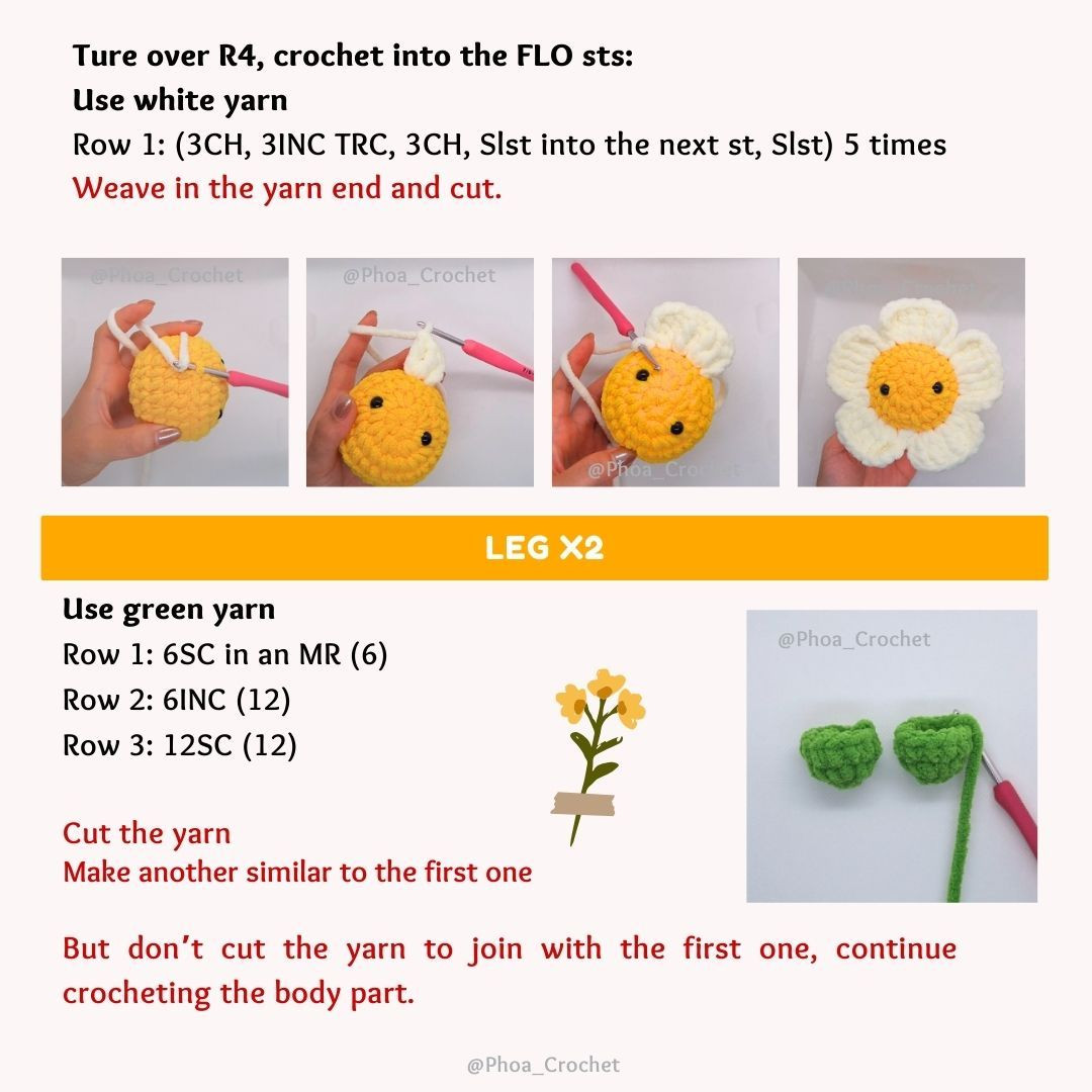 Free Crochet Pattern for Cute Flower Plushie Toy