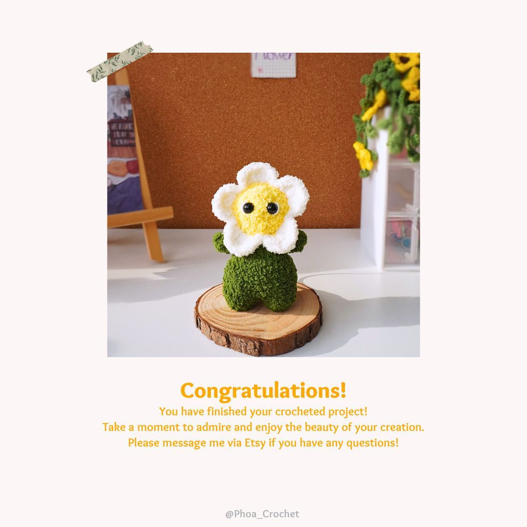 Free Crochet Pattern for Cute Flower Plushie Toy
