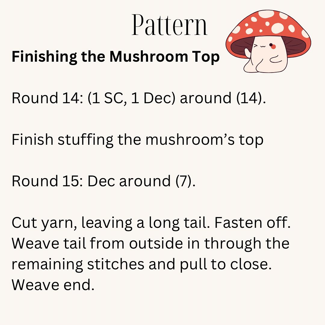 Free Crochet Pattern for Cute Little Mushroom Toy