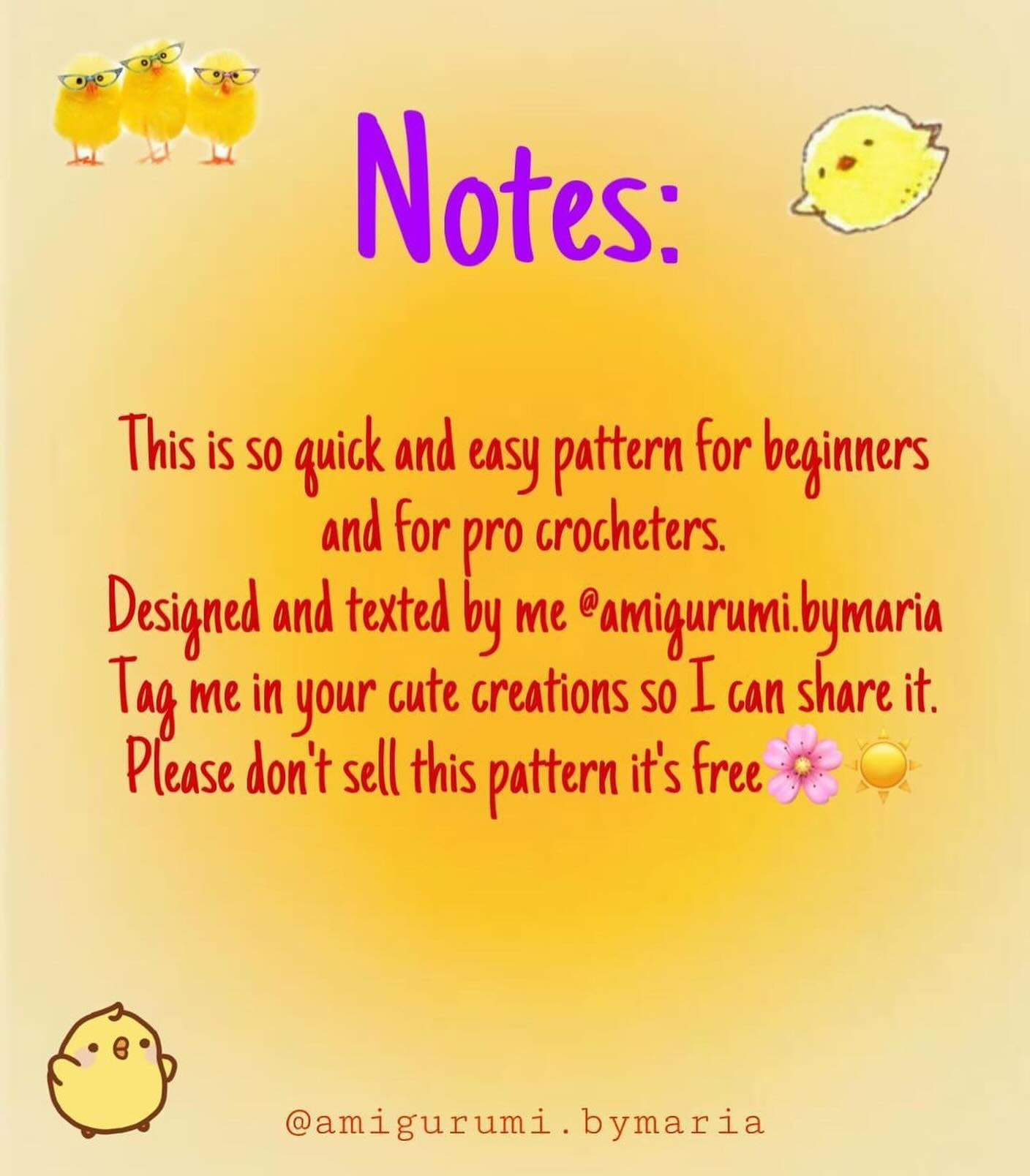 Free Crochet Pattern for Cute Little Yellow Chicks