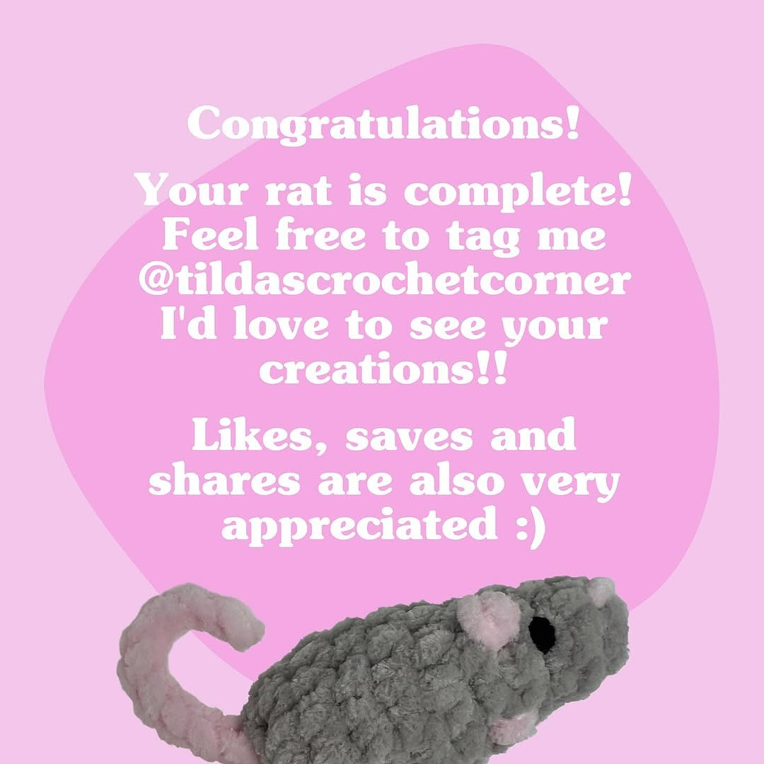 Free Crochet Pattern for Cute Mini Rat Amigurumi
