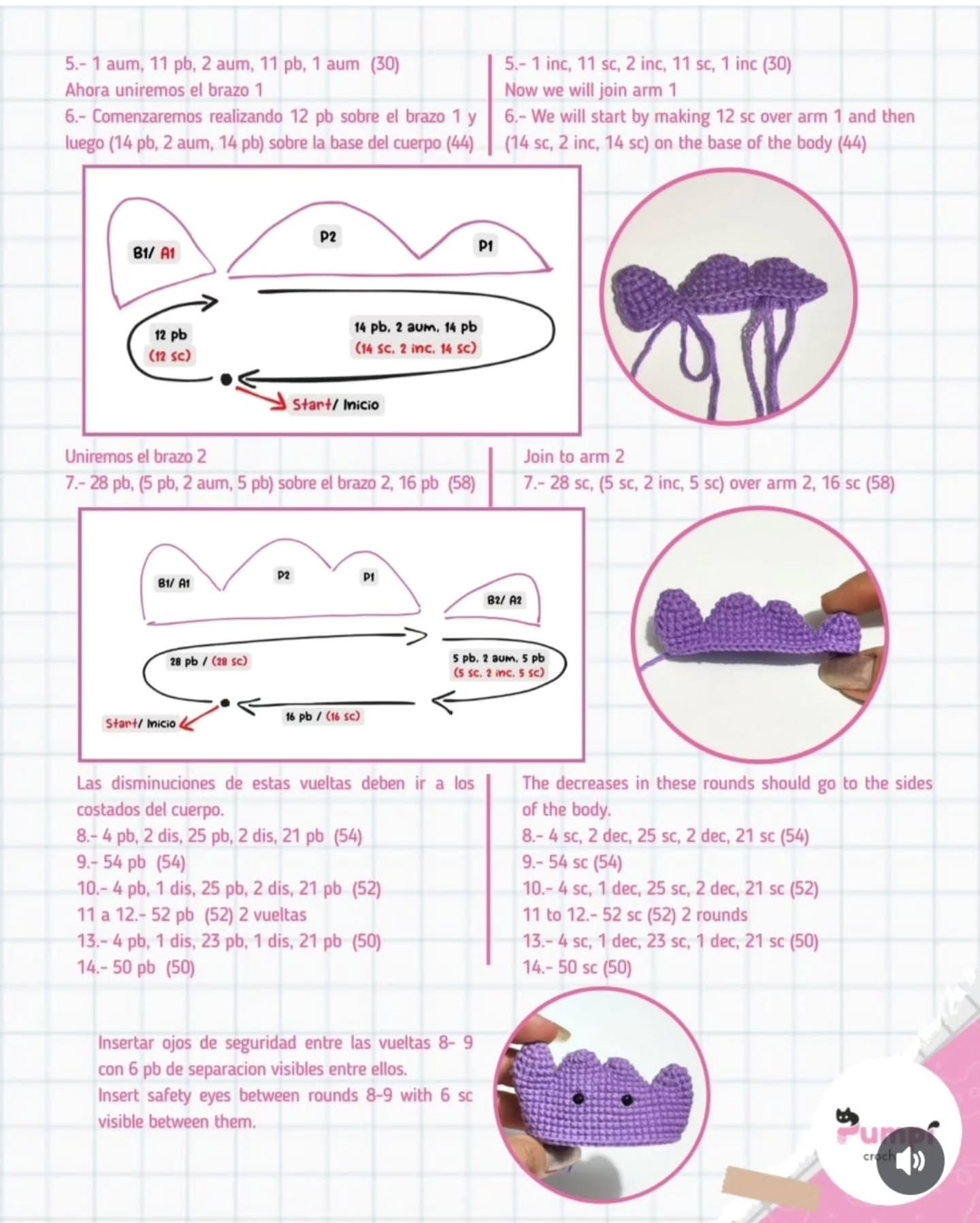 Free Crochet Pattern for Cute Purple Creature