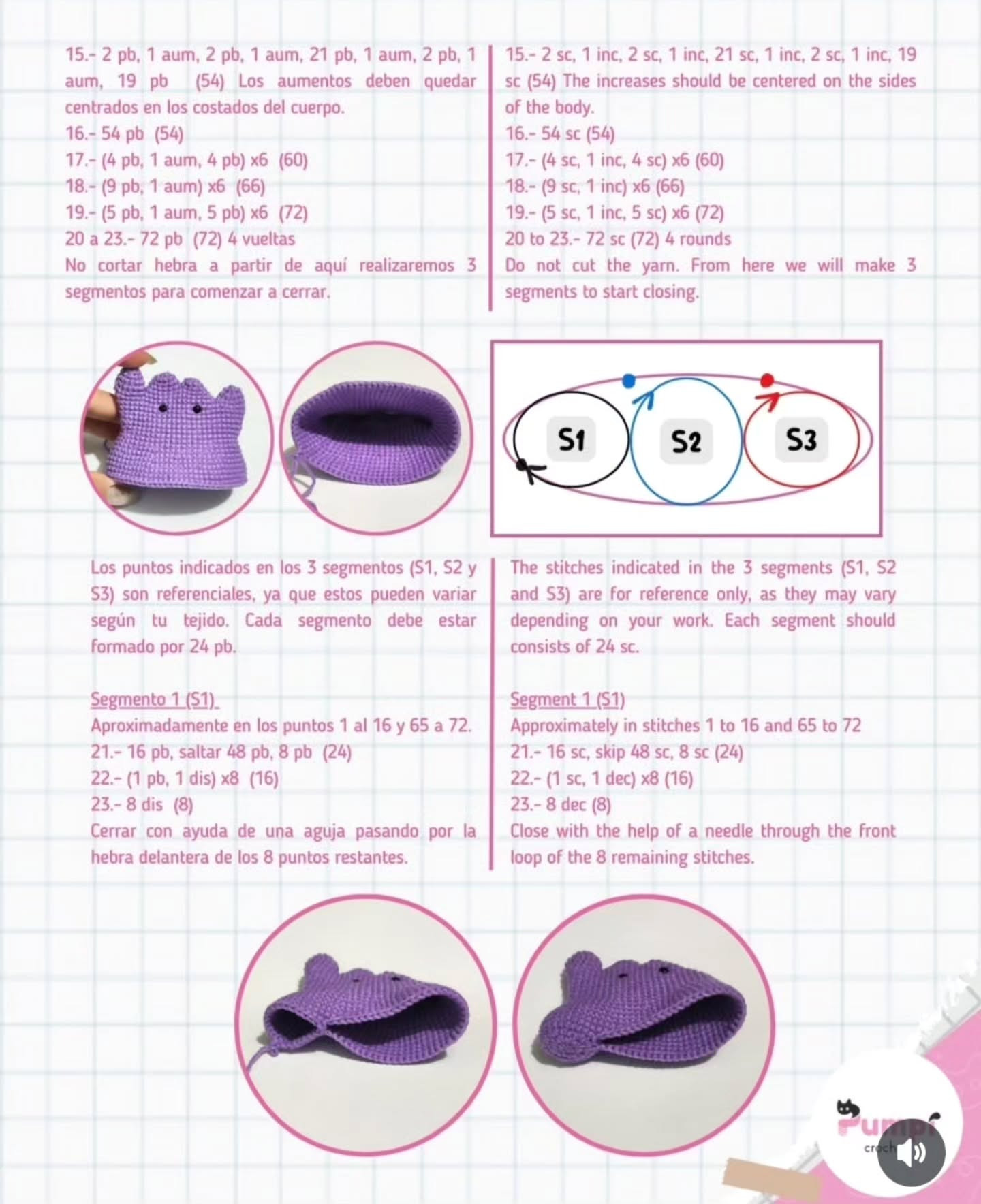 Free Crochet Pattern for Cute Purple Creature