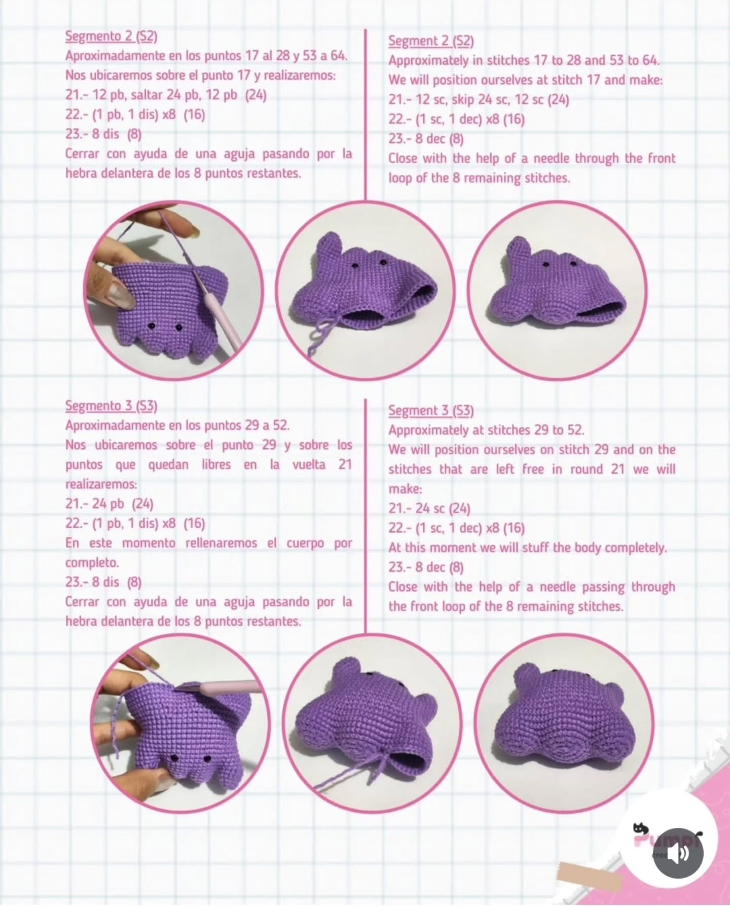 Free Crochet Pattern for Cute Purple Creature