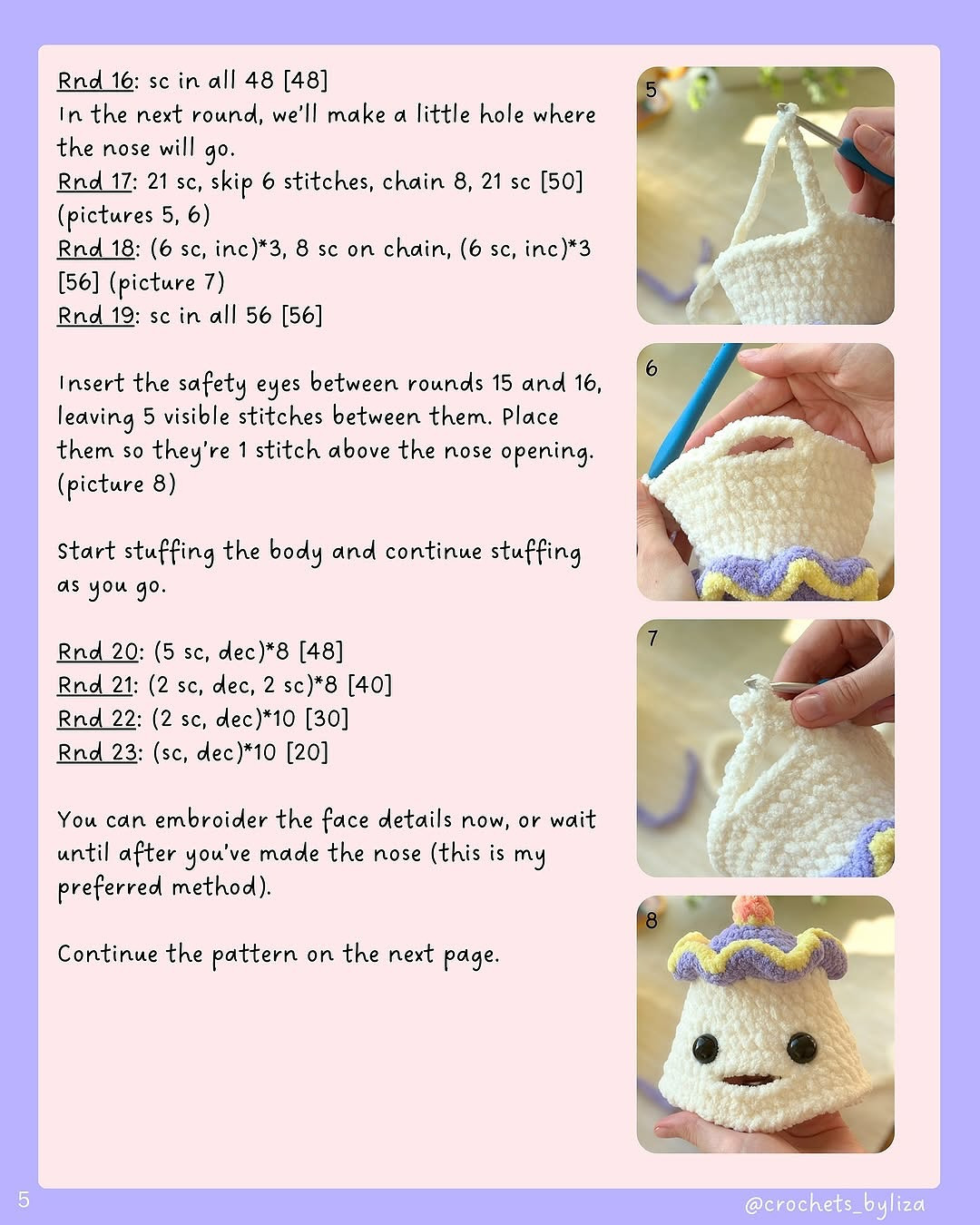 Free Crochet Pattern for Cute Teapot Character Design