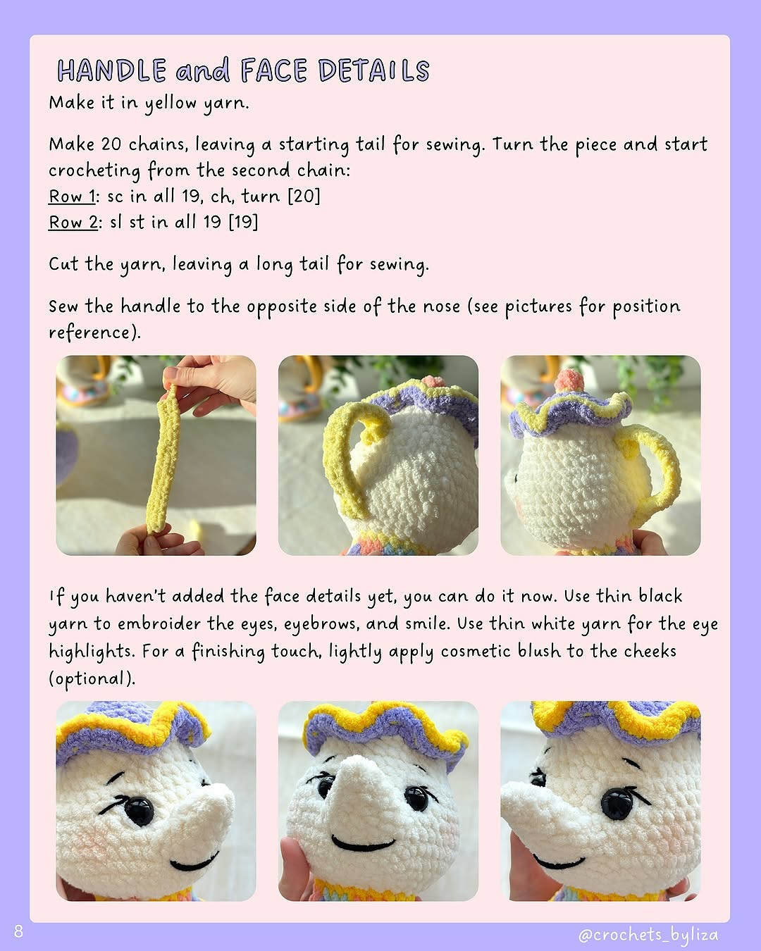 Free Crochet Pattern for Cute Teapot Character Design