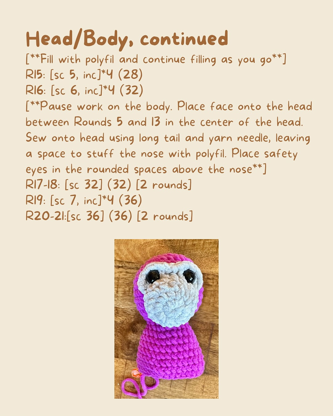 Free Crochet Pattern for Ella the Gorilla by Idle Hands Fiber