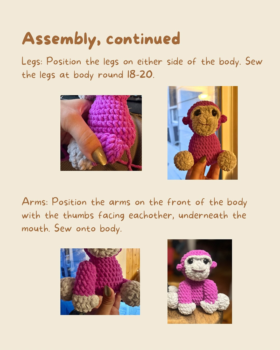Free Crochet Pattern for Ella the Gorilla by Idle Hands Fiber