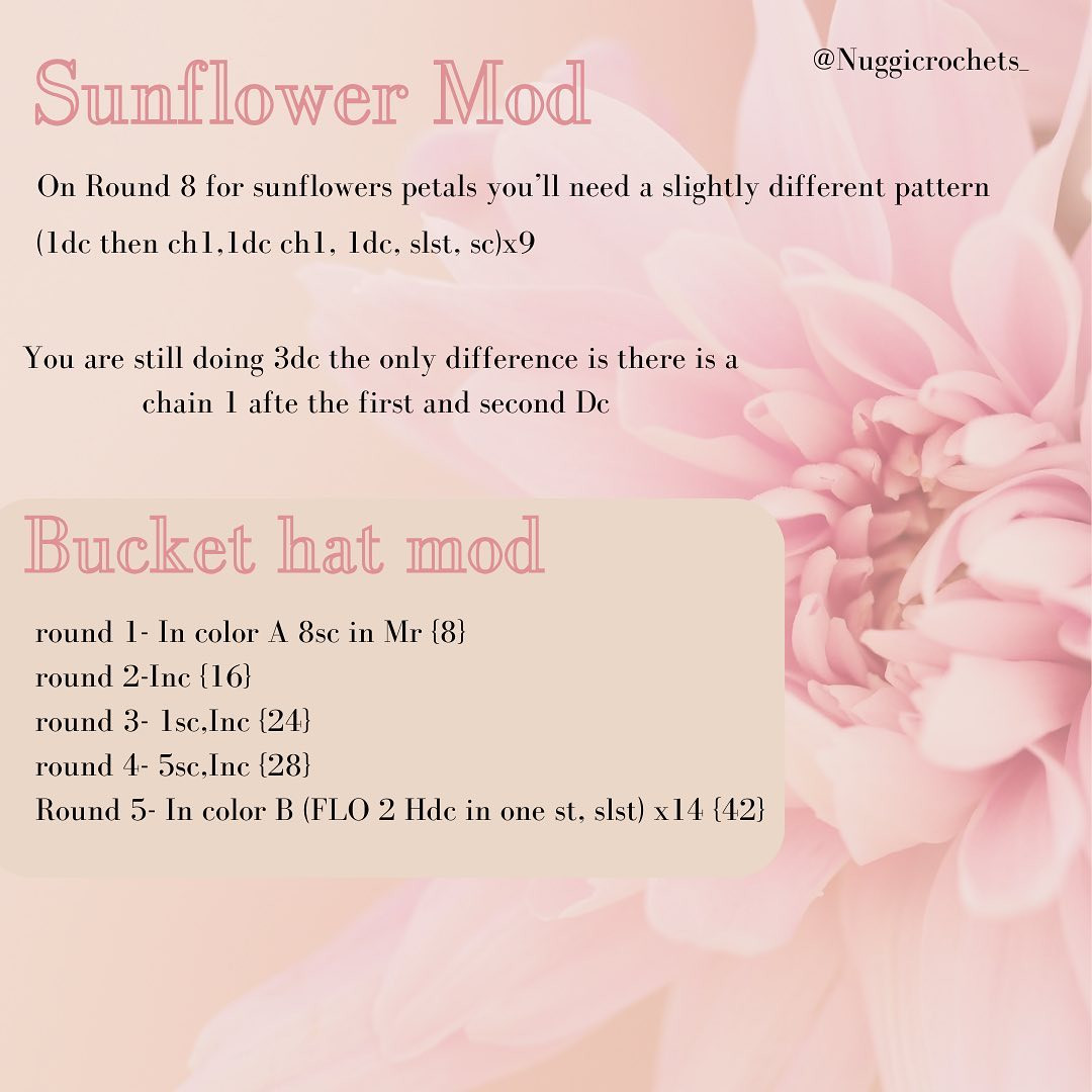 Free Crochet Pattern for Flower Turtle with Sunflower Mod