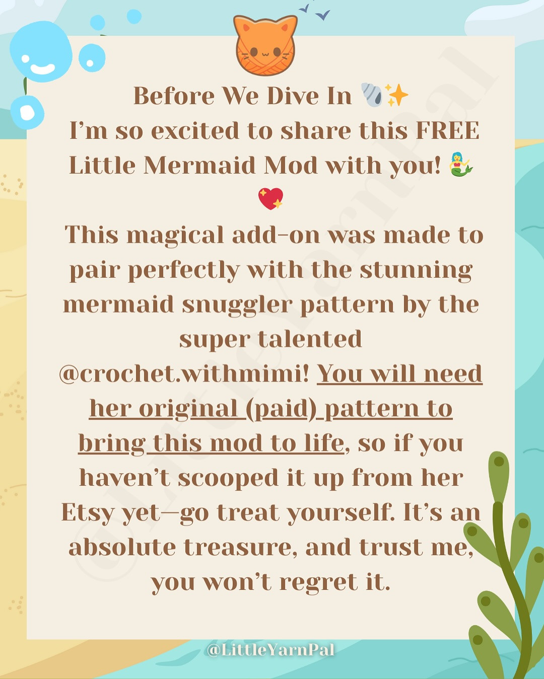 Free Crochet Pattern for Little Mermaid Amigurumi Doll